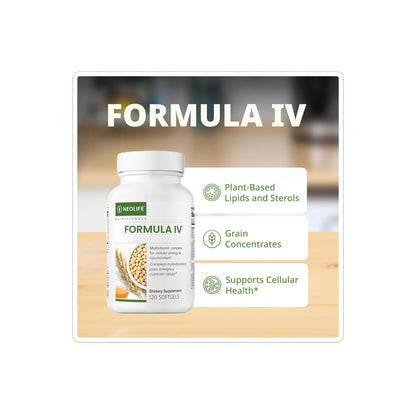 NeoLife - Formula IV Softgel - Vitamins A, C, D, E, B Complex, Multivitamins & Multi-Minerals, Multivitamin for Women & Men, TRE-EN-EN Grain Blend Supplements, Phyto Enzyme Blend - 120 Softgels NeoLifeBuy Supplements Australia