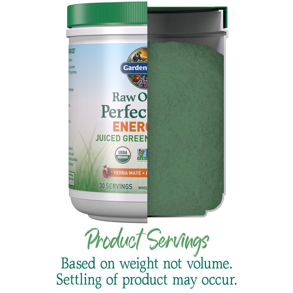 Garden of Life Raw Organic Perfect Food Energizer Juiced Green Superfood Powder - Yerba Mate Pomegranate, 30 Servings, Green Superfood Powder & Probiotics, Gluten Free Whole Food Greens Supplements Garden of LifeBuy Supplements Australia