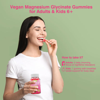 Magnesium Glycinate Gummies 600mg, Sugar Free Magnesium Gummies for Adults with Ashwagandha, Lemon Balm & GABA for Sleep, Mood Support and Relaxation, Vegan, 60 Raspberry HorjoyBuy Supplements Australia