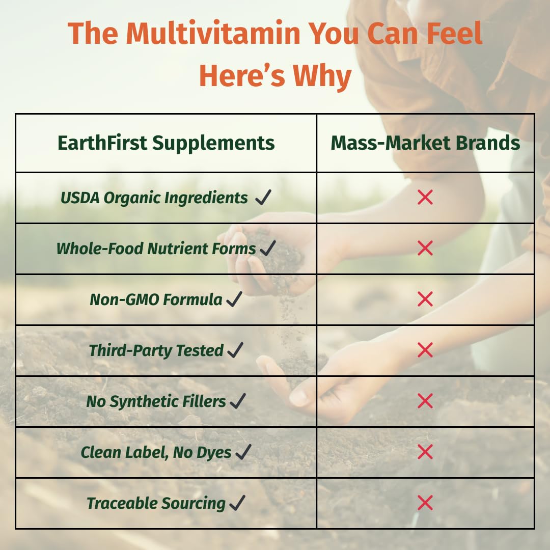 EarthFirst Organic Women's & Men's 50+ Once Daily Multi Bundle,19 Vitamins from Herbs & Superfoods, 30 Count EarthFirst Organic buy supplements Au