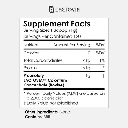 LACTOVIA Bovine Colostrum Powder | Grass-Fed Organic Colostrum Supplement | Gut & Immune Health Support | Raw, Unflavored | Keto, Gluten & Fat-Free | for Women & Men LACTOVIABuy Supplements Australia