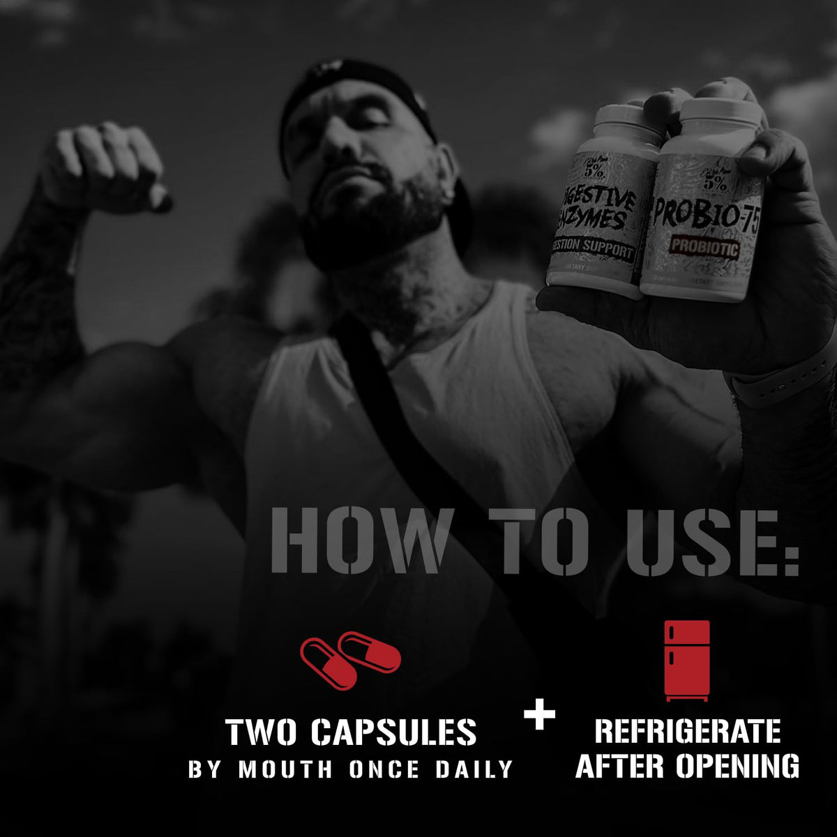 5% Nutrition Rich Piana Probio-75 Billion CFUs | Vegan, 14 Unique Strains