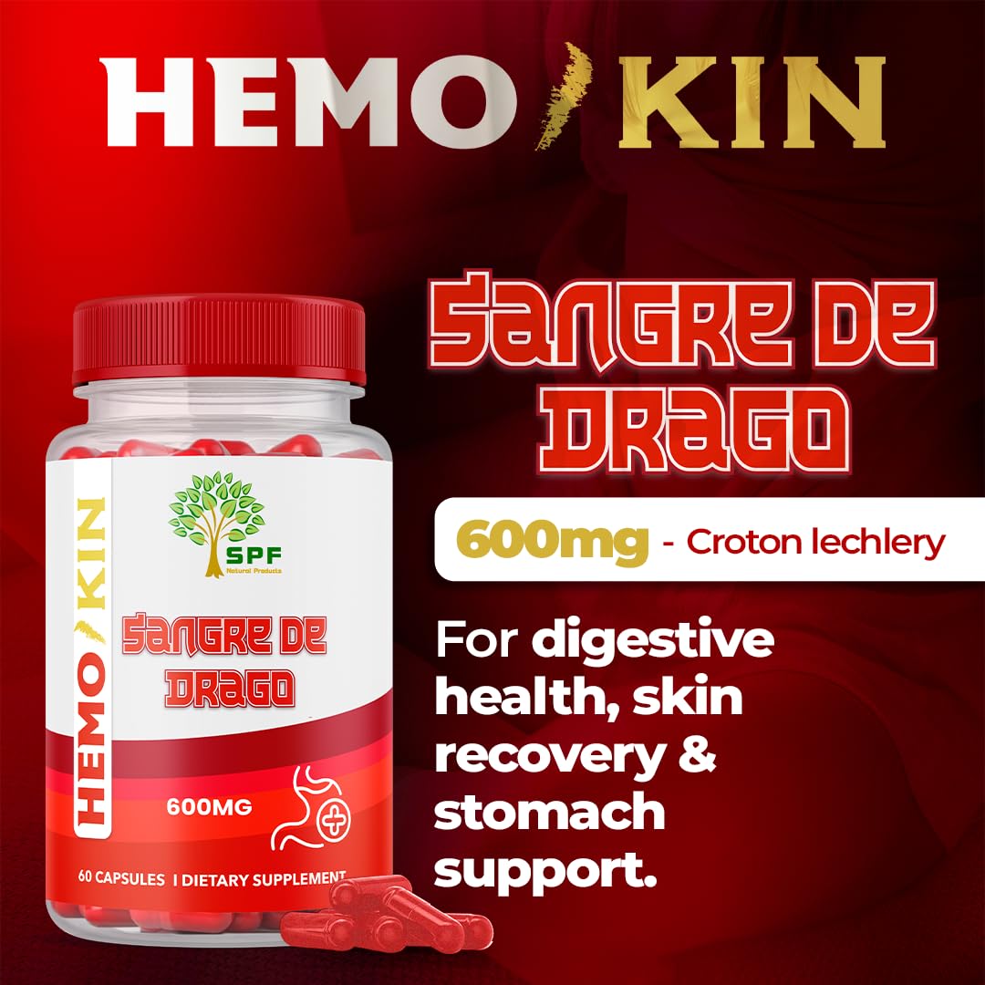 SPF Natural Products HEMOKIN with Sangre de Drago – Hemorrhoid and Fissure Relief Supplement, Helps with Itching, Swelling, Pain Relief (60 Caps) (1) SPF Natural ProductsBuy Supplements Australia