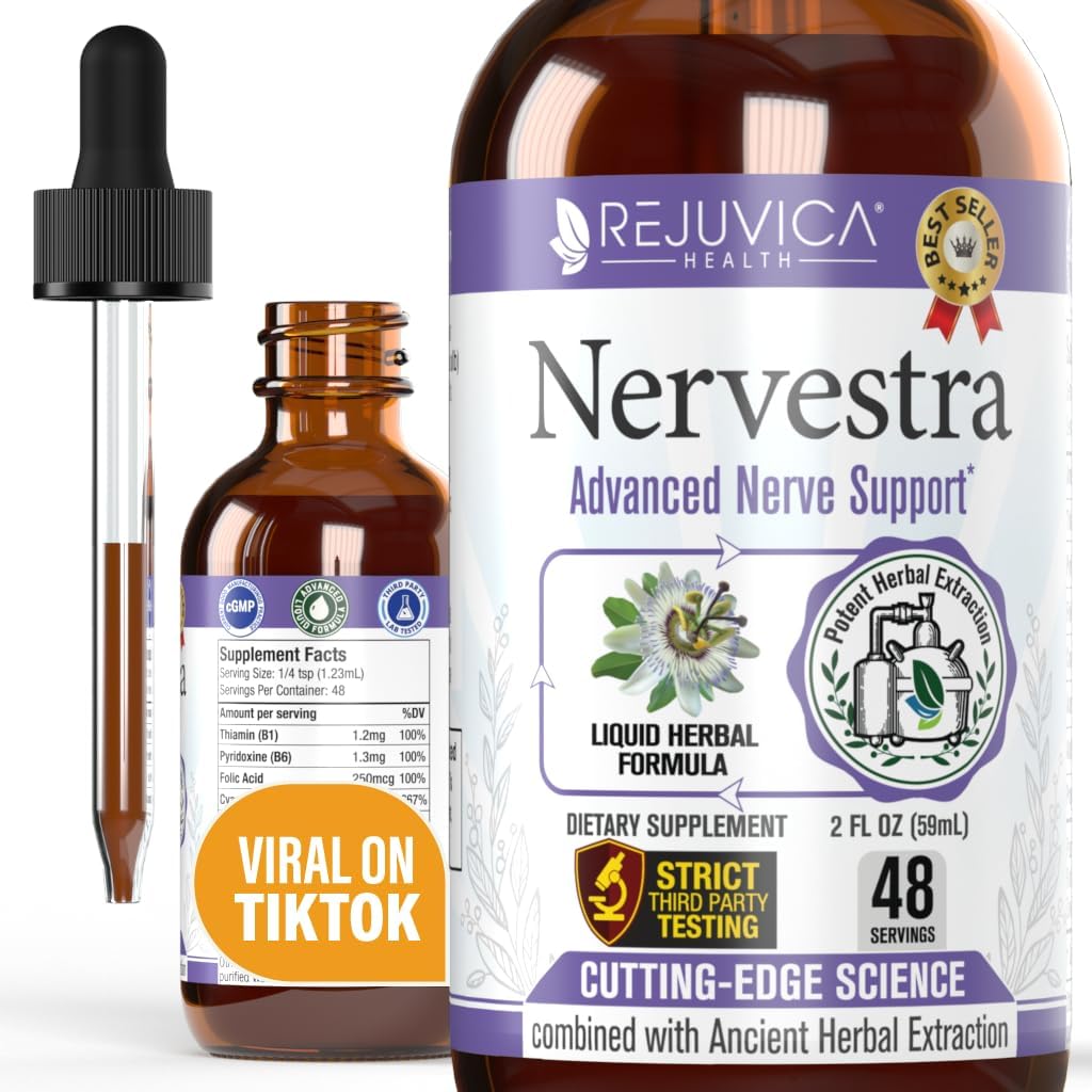 Nervestra - Nerve Health, with Alpha Lipoic Acid, to Bolster Nerve Health and Support Healthy Nerve Function - Alpha Lipoic Acid, Vitamin B6, White Willow Bark Turmeric Passionflower & More! Rejuvica HealthBuy Supplements Australia