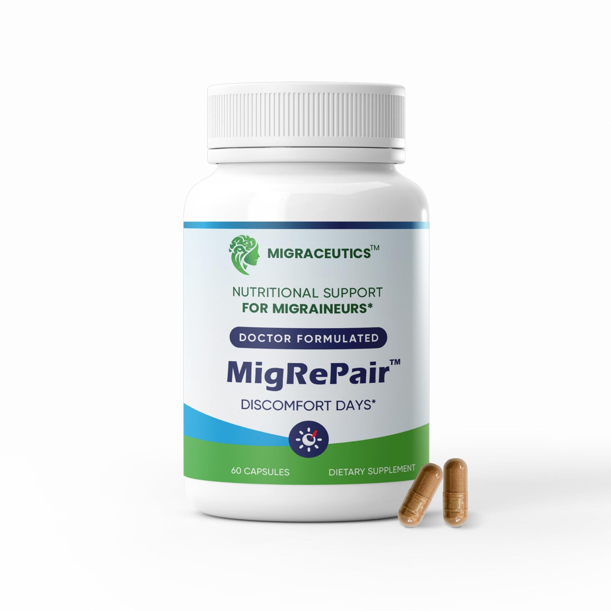 MigRePair | Doctor Formulated Natural Herbal Supplement for Migraine Relief Needs | Supports Relief During Migraine Discomfort (Ictal Phase) MigraceuticsBuy Supplements Australia
