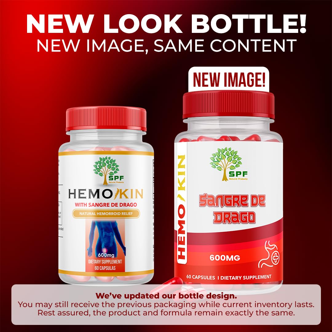 SPF Natural Products HEMOKIN with Sangre de Drago – Hemorrhoid and Fissure Relief Supplement, Helps with Itching, Swelling, Pain Relief (60 Caps) (1) SPF Natural ProductsBuy Supplements Australia