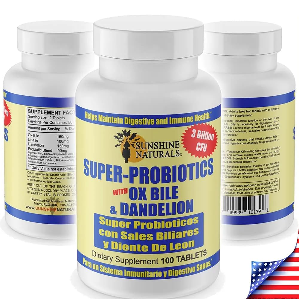 Sunshine Naturals Super Probiotics Supplement. Improves Digestion, Gut Health, Immune System Support, and Healthy Bowel Function. Promotes Healthy Flora. 100 Capsules. Sunshine NaturalsBuy Supplements Australia