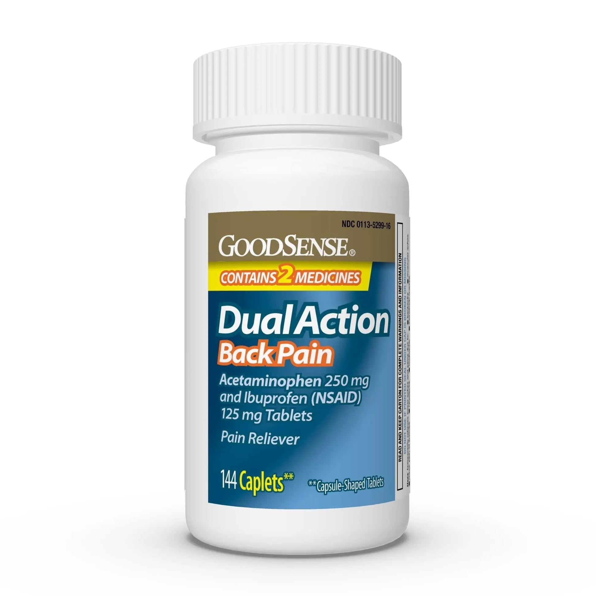 GoodSense Dual Action Acetaminophen and Ibuprofen (NSAID) Tablets, 250 mg/125 mg, Back Pain, 144 Count GoodSenseBuy Supplements Australia