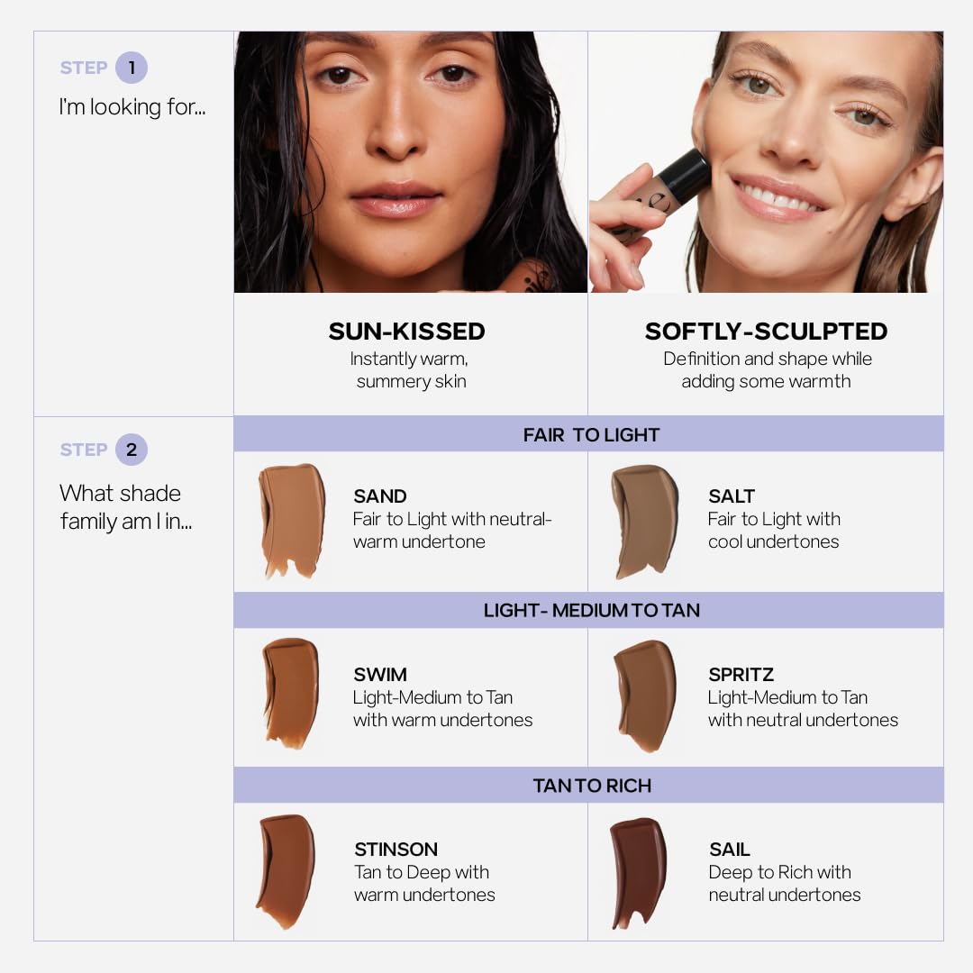 Saie Dew Bronze - Hydrating Liquid Bronzer Stick For a Sun Kissed Glow - Liquid Contour Stick Infused with Nourishing Skin Care Ingredients - Sculpted Face Makeup Essential - Sand (0.4 oz) SaieBuy Supplements Australia