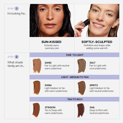 Saie Dew Bronze - Hydrating Liquid Bronzer Stick For a Sun Kissed Glow - Liquid Contour Stick Infused with Nourishing Skin Care Ingredients - Sculpted Face Makeup Essential - Sand (0.4 oz) SaieBuy Supplements Australia
