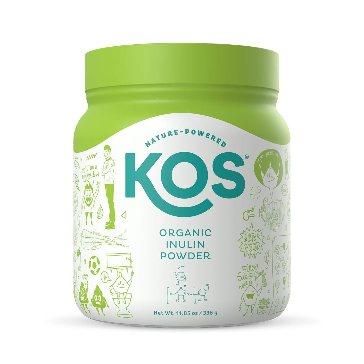 KOS Organic Inulin Powder, Unflavored & Unsweetened Superfood - Vegan Inulin for Prebiotic Intestinal Support, Digestive Health Promoting - USDA Certified, Non-GMO, Soy & Gluten-Free, 112 Servings Bag KOS buy supplements Au