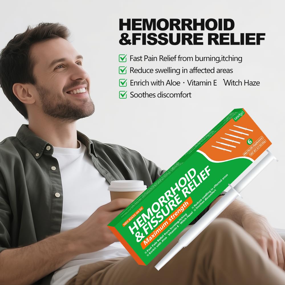 Lesdgo Hemorrhoidal Ointment(6 Pre-Filled),Hemorrhoid and Fissure Cream Witch Hazel Maximum Strength Pain Relief,for Itching and Swelling LesdgoBuy Supplements Australia