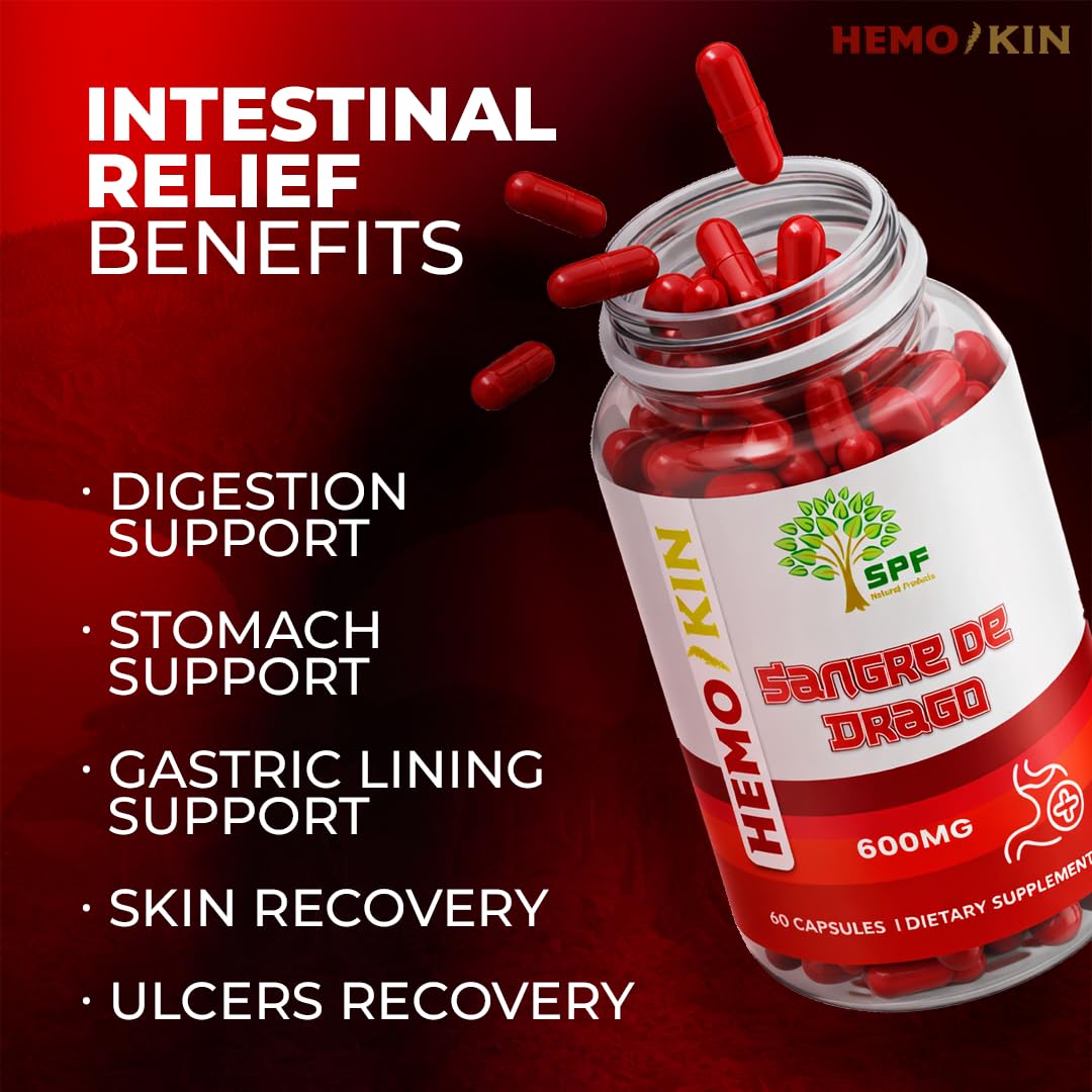 SPF Natural Products HEMOKIN with Sangre de Drago – Hemorrhoid and Fissure Relief Supplement, Helps with Itching, Swelling, Pain Relief (60 Caps) (1) SPF Natural ProductsBuy Supplements Australia