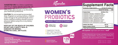 Women Probiotics 50 Billion CFU: Probiotics for Women with Prebiotics & Cranberry, 16 Strain Probiotic Supplement for Digestive Gut Health, Vaginal & Urinary Tract Support