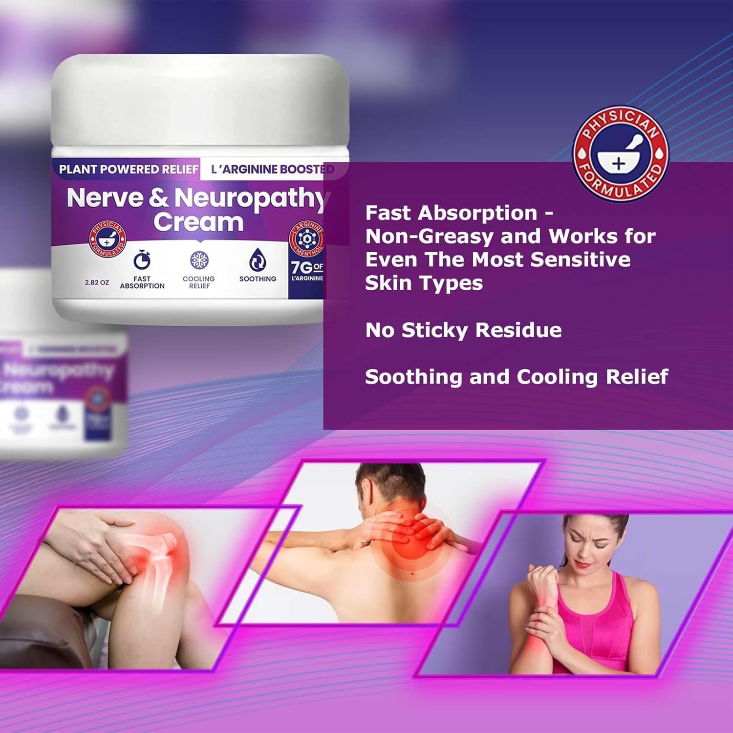 Nerve and Neuropathy Cream – Plant Powered Relief for Foot, Hands, Legs, Toes Includes 7grams of L’Arginine; Vitamin B6, Arnica, Aloe -2.82oz M PAIN MANAGEMENT TECHNOLOGIESBuy Supplements Australia
