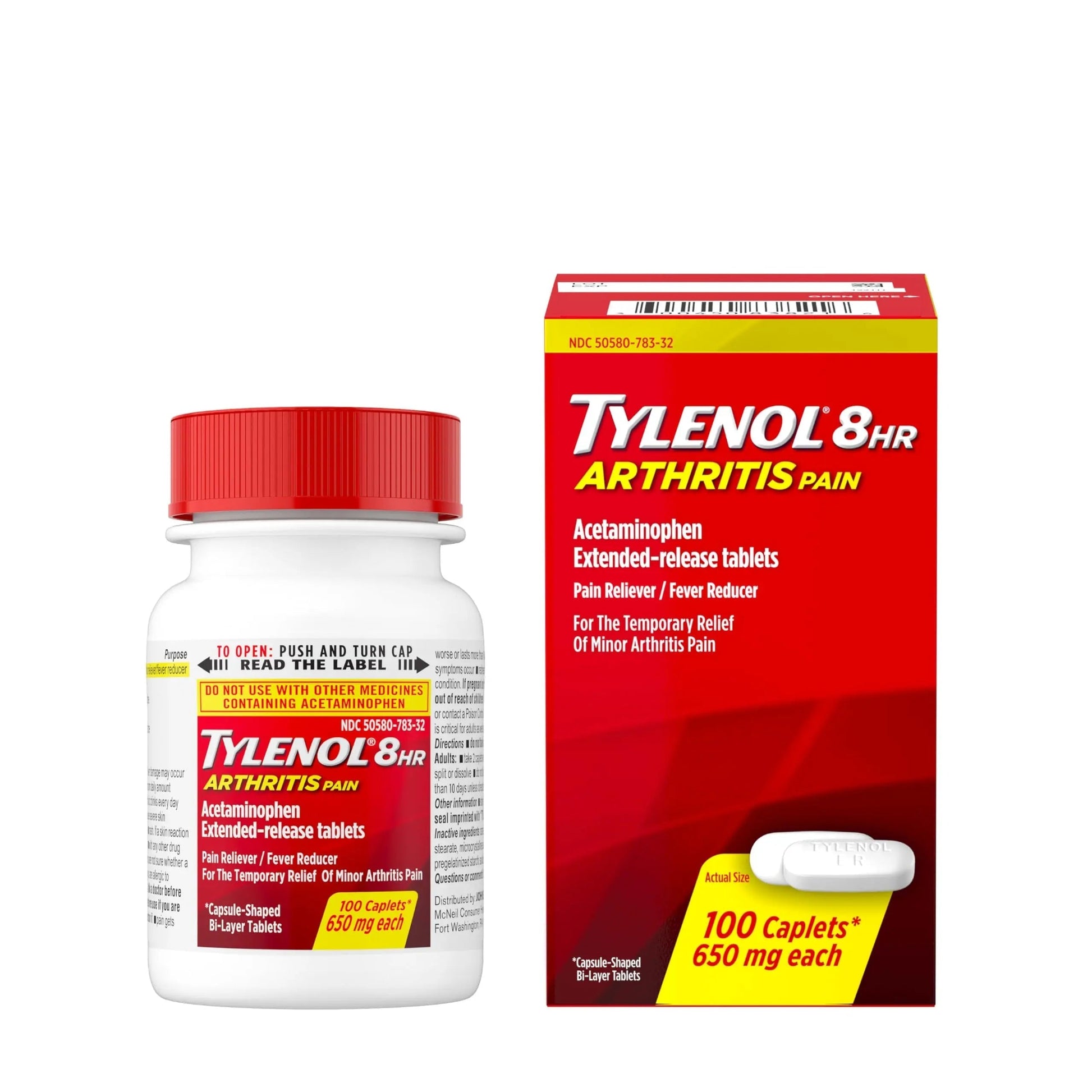 Tylenol 8HR Arthritis Pain Relief Caplets, Fast, Strong Pain Relief, 650 mg Acetaminophen for Minor Arthritis & Joint Pain, Fever Reducer, Extended Release, Won't Irritate Stomach, 100 Count TylenolBuy Supplements Australia
