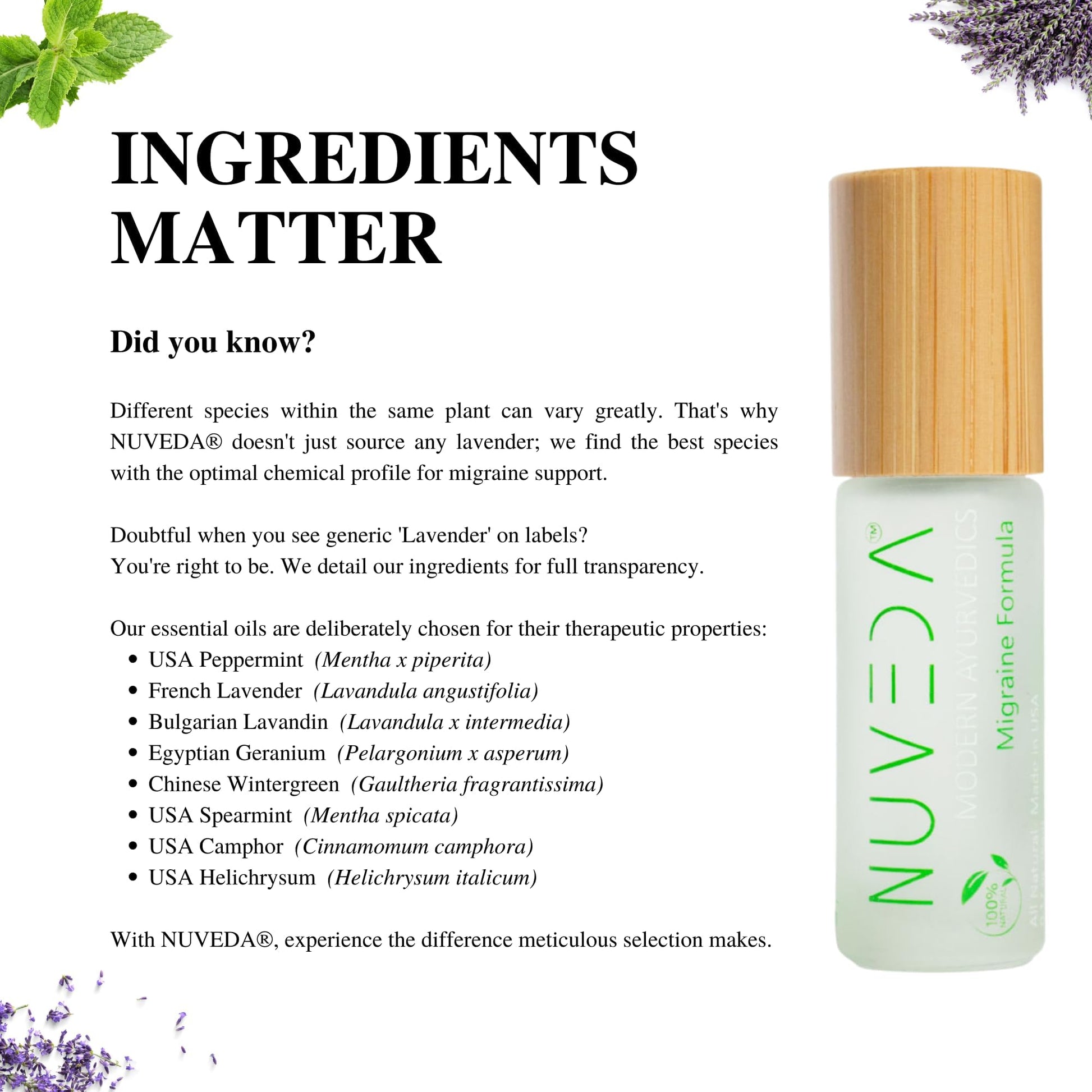 NUVEDA® Advanced Migraine Formula - All Natural Headache Stick | Modern Ayurvedic, Roll On Stick | Therapeutic Grade Essential Oil Aromatherapy | Made in USA NUVEDABuy Supplements Australia