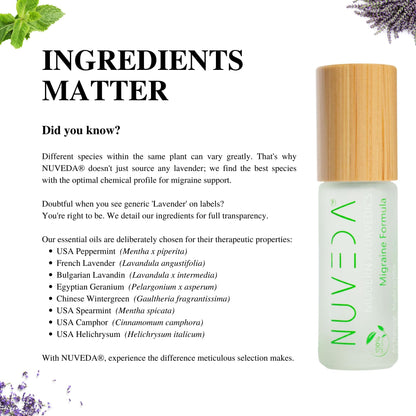 NUVEDA® Advanced Migraine Formula - All Natural Headache Stick | Modern Ayurvedic, Roll On Stick | Therapeutic Grade Essential Oil Aromatherapy | Made in USA NUVEDABuy Supplements Australia