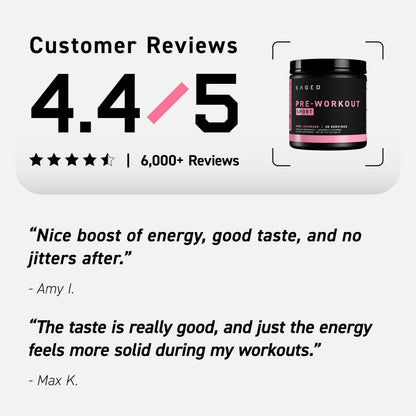 Kaged Sport Pre Workout Powder for Men & Women, Pink Lemonade, Sport Certified, 188mg Caffeine, Nitric Oxide, Beta Alanine, 20 Servings