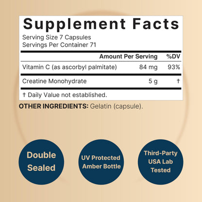 NatureBell Creatine Monohydrate Capsules 5,000mg Per Serving, 500 Count | Micronized, Unflavored Creatine Pills | Pre-Workout & Muscle Strength Support