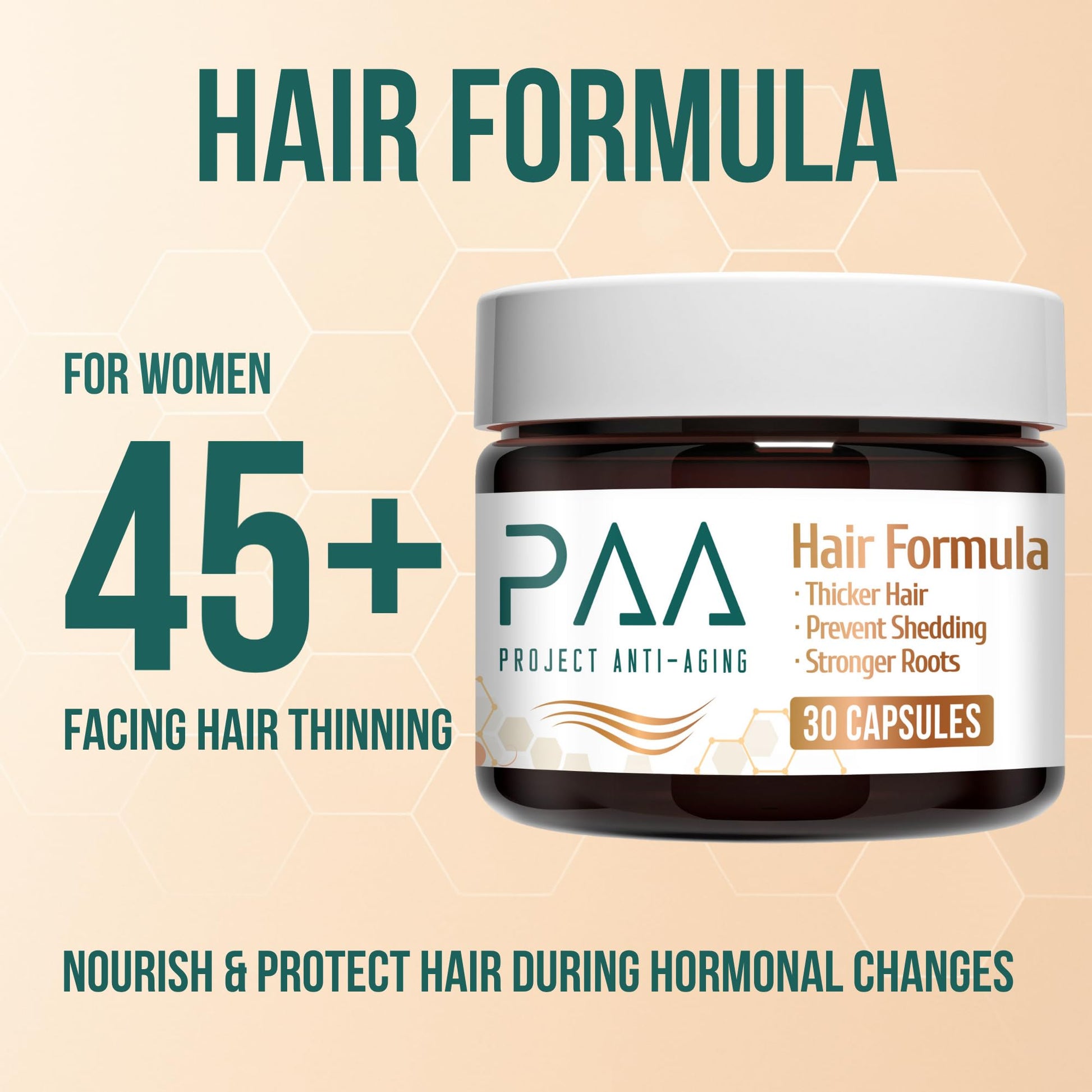 Project Anti-Aging Menopause Hair Don’t Care – Hair Growth Vitamins for Women 40+ to Support Thinning, Volume, Skin & Nails – Nutrient-Rich Supplement for Stronger, Fuller – Visible Results Project Anti-AgingBuy Supplements Australia
