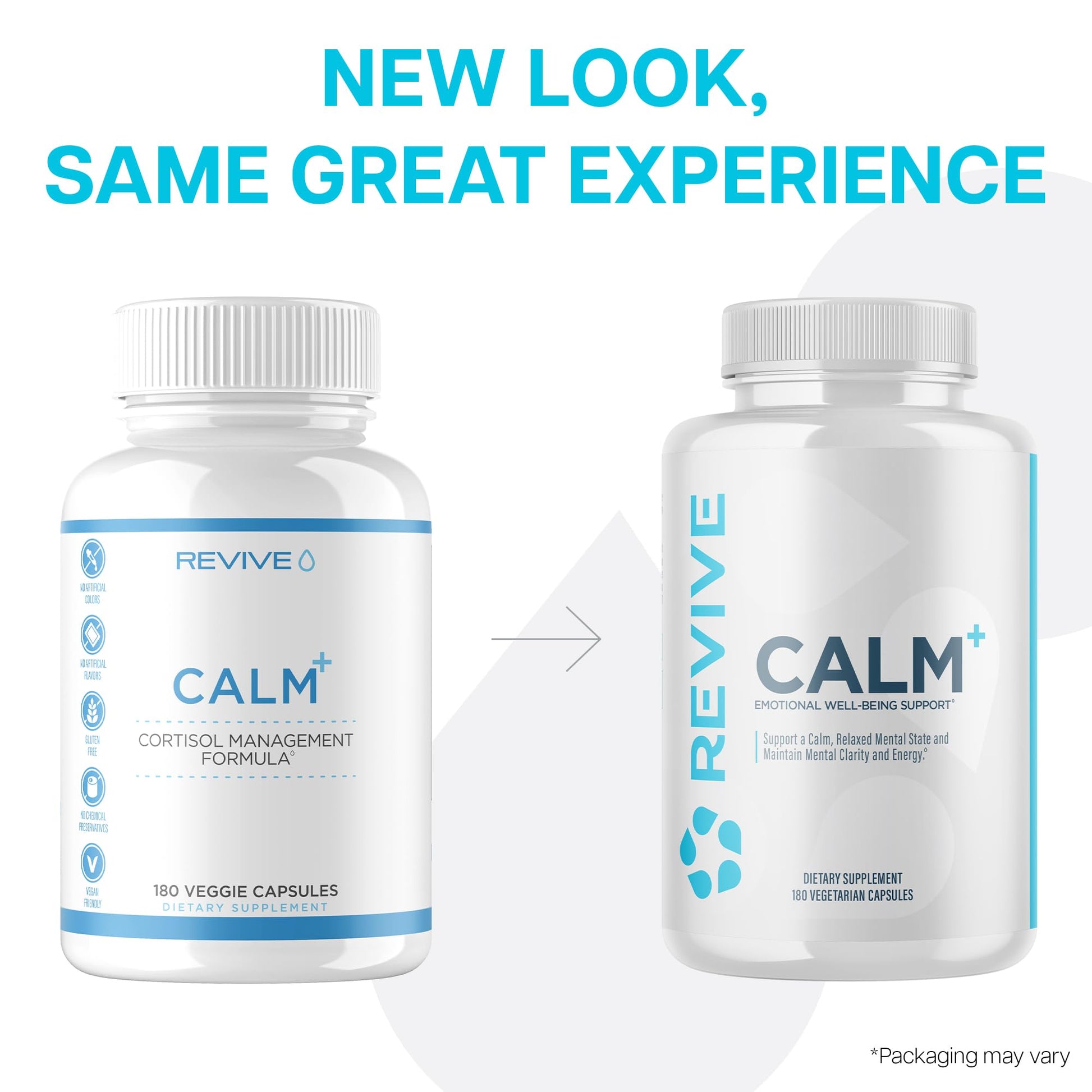 Revive MD Calm, Emotional Well-Being Support Supplement - Stress Management for Men & Women - Mood Enhancement Supplement Promotes Relaxation with L-Theanine, GABA & 5-HTP (180 Capsules, 30 Servings) ReviveBuy Supplements Australia