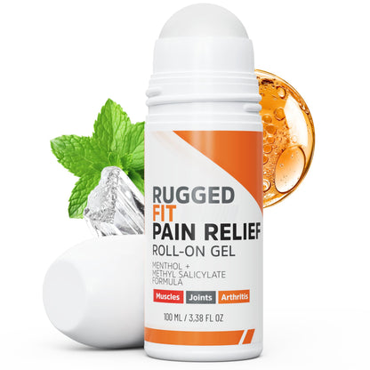 Rugged Fit Max-Strength Pain Relief Roll-On Gel – Cold & Hot Therapy with Menthol 2% + Methyl Salicylate 10% – Fast-Absorbing, Non-Greasy for Back, Arthritis, Muscle & Joint Pain – 3.38 fl oz Rugged FitBuy Supplements Australia