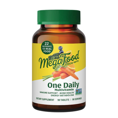 MegaFood One Daily multivitamin bottle on a white background