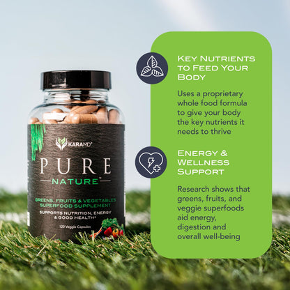 KaraMD Pure Nature Greens Whole Food Supplement & Revive Reds Polyphenol Energy Booster | Antioxidants, Shilajit & Enzymes | Vegan Friendly, Gluten Free, Non-GMO (30 Servings) KaraMD buy supplements Au