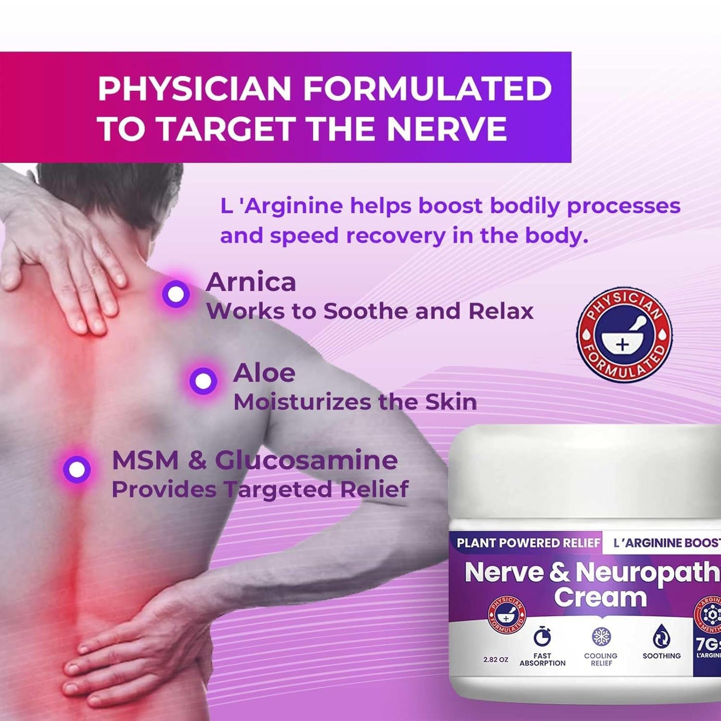Nerve and Neuropathy Cream – Plant Powered Relief for Foot, Hands, Legs, Toes Includes 7grams of L’Arginine; Vitamin B6, Arnica, Aloe -2.82oz M PAIN MANAGEMENT TECHNOLOGIESBuy Supplements Australia
