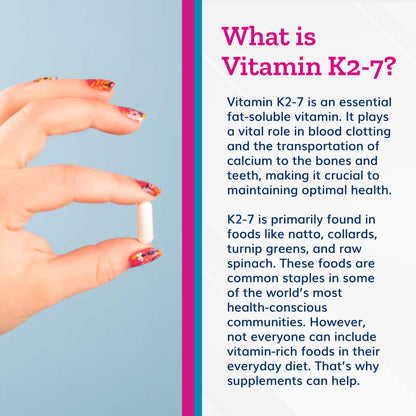 Just Thrive Vitamin K2-7 - Bone, Brain, and Heart Health K2 Vitamin Supplement, 60 Capsules