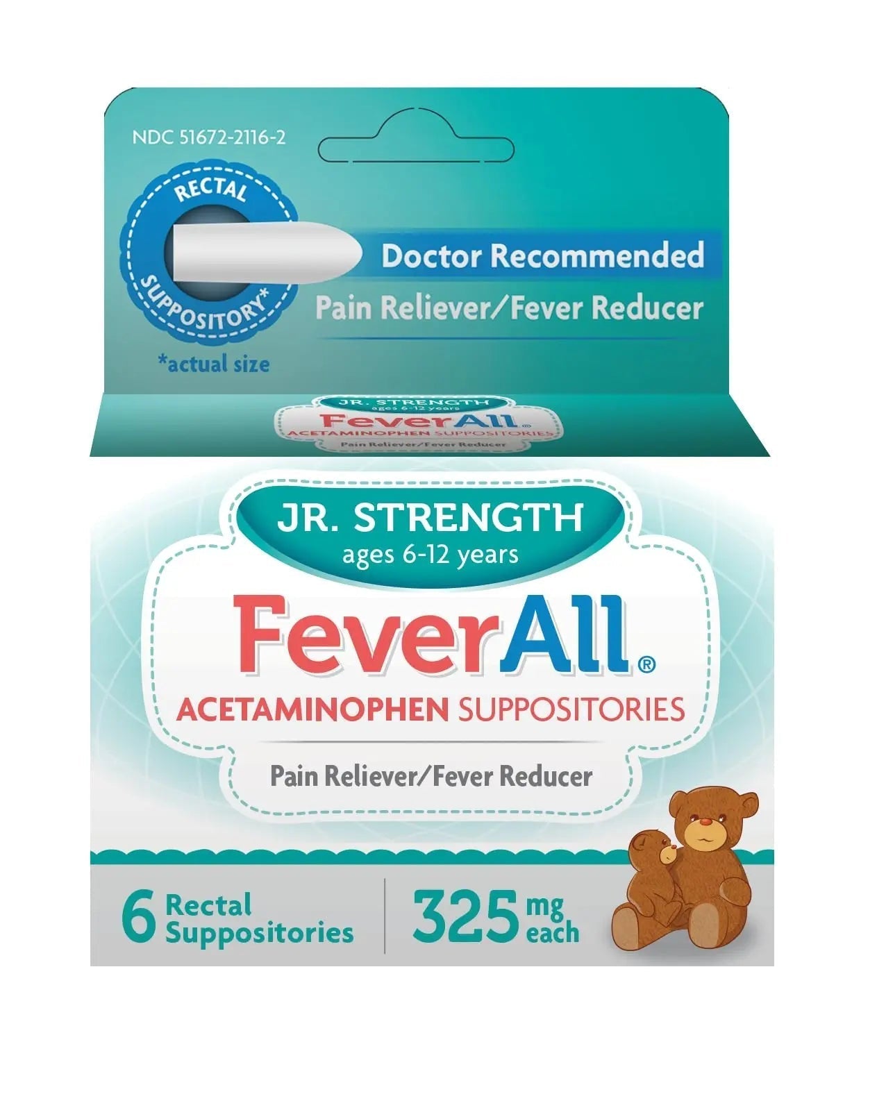 Feverall Children Acetaminophen Suppositories 6 Rectal Suppositories 325mg Each Pain Reliever/Fever Reducer. Paraben Free, No Artificial Colors or Other preservatives. Ages 6-12 Years FeverallBuy Supplements Australia