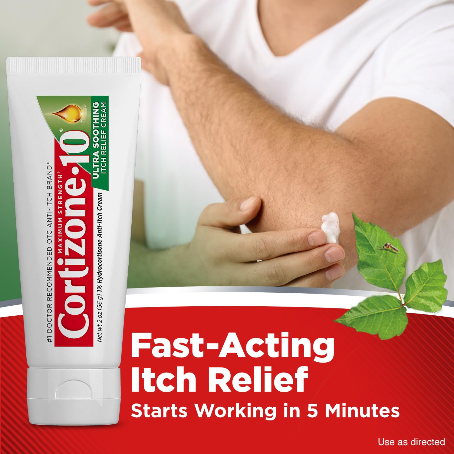 Cortizone-10 Maximum Strength Ultra Soothing Itch Relief Cream, 1% Hydrocortisone, Fast-Acting, Anti-Itch Cream for Bug Bites, Rash, Eczema, Psoriasis, Poison Ivy, Oak, Sumac & More, 2 oz Cortizone 10Buy Supplements Australia