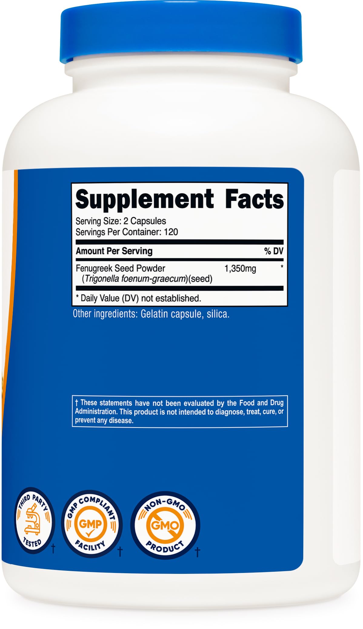 Nutricost Fenugreek Seed 1350mg, 240 Capsules - Gluten Free, Non-GMO, 675mg Per Capsule