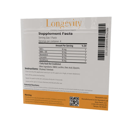 SkynPatch Longevity Transdermal Wellness Patch – NAD+, Resveratrol, Curcumin & Glutathione | Cellular Wellness + Antioxidant Support | 4 Patch Pack Skyn Patch buy supplements Au