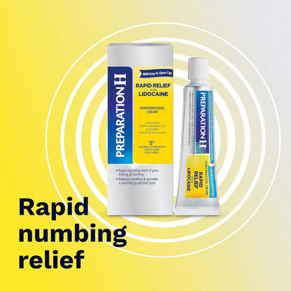 Preparation H Rapid Relief Hemorrhoid Cream with Lidocaine, Numbing Relief for Swelling, Pain, Burning and Itching - 1 Oz Tube Preparation HBuy Supplements Australia