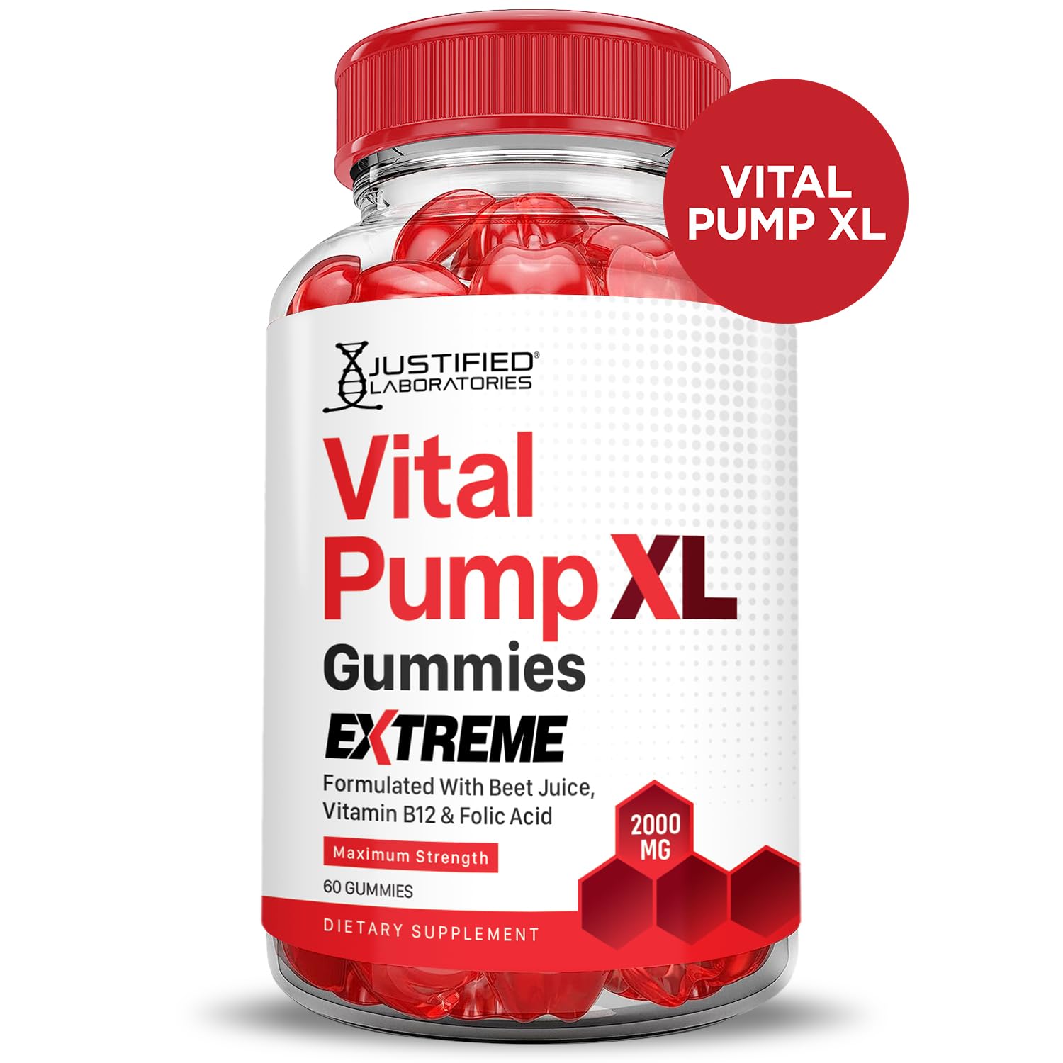 Justified Laboratories (5 Pack) Vital Pump XL Extreme 2000MG Performance Gummies Vital PumpXL Advanced Formula Formulated with Beet Juice ACV Pomegranate Powder B12 Vegan Non GMO 300 Gummys Justified Laboratories buy supplements Au