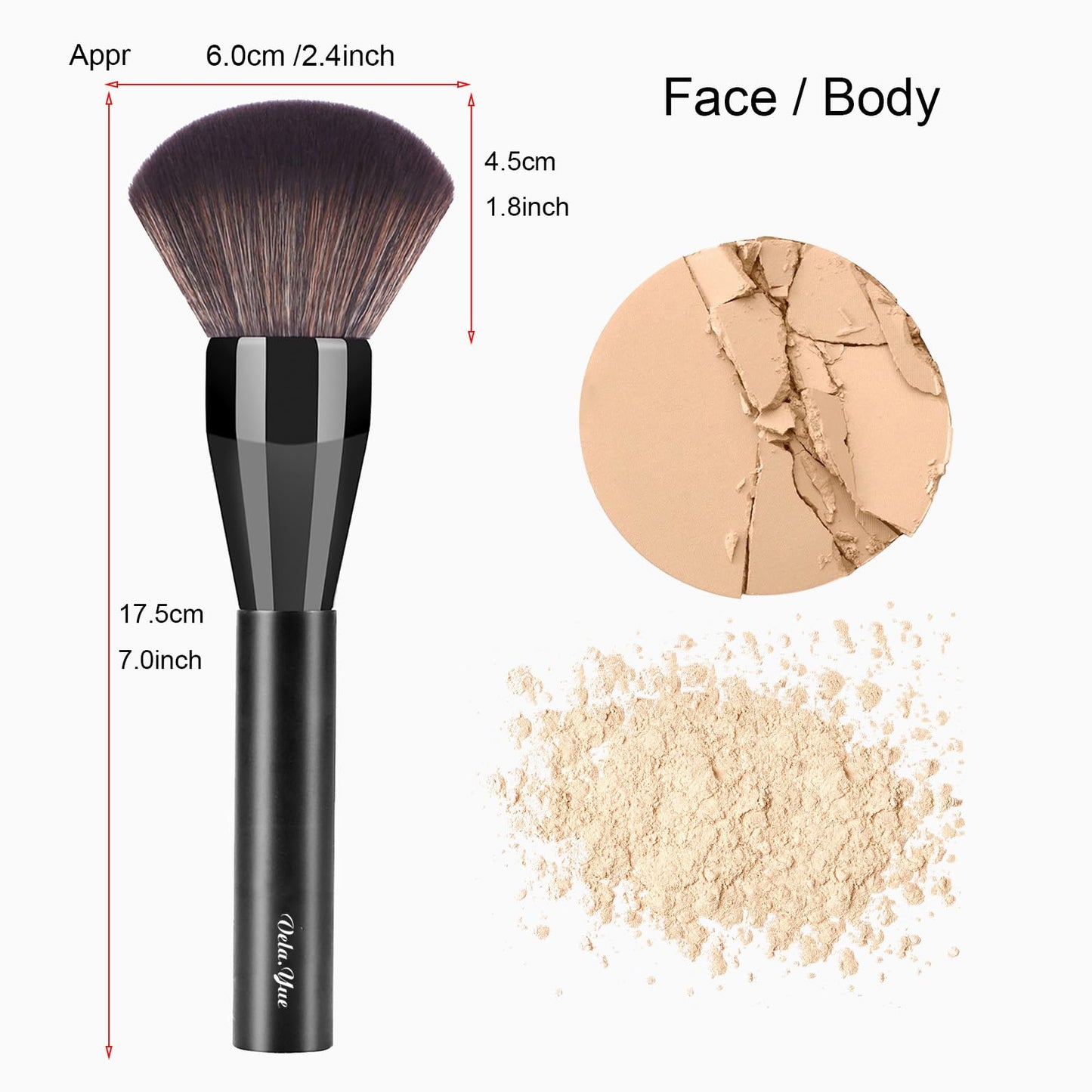 Vela.Yue Large Powder Brush Soft Face Loose Mineral Foundation Blusher Bronzer Makeup Brush Vela.YueBuy Supplements Australia