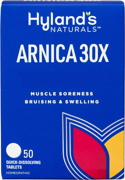 Hyland's Arnica Montana 30x Tablets, Natural Relief of Bruises, Swelling and Muscle Soreness, Quick Dissolving Tablets (Pack of 1, 50 Count Total) Hyland'sBuy Supplements Australia