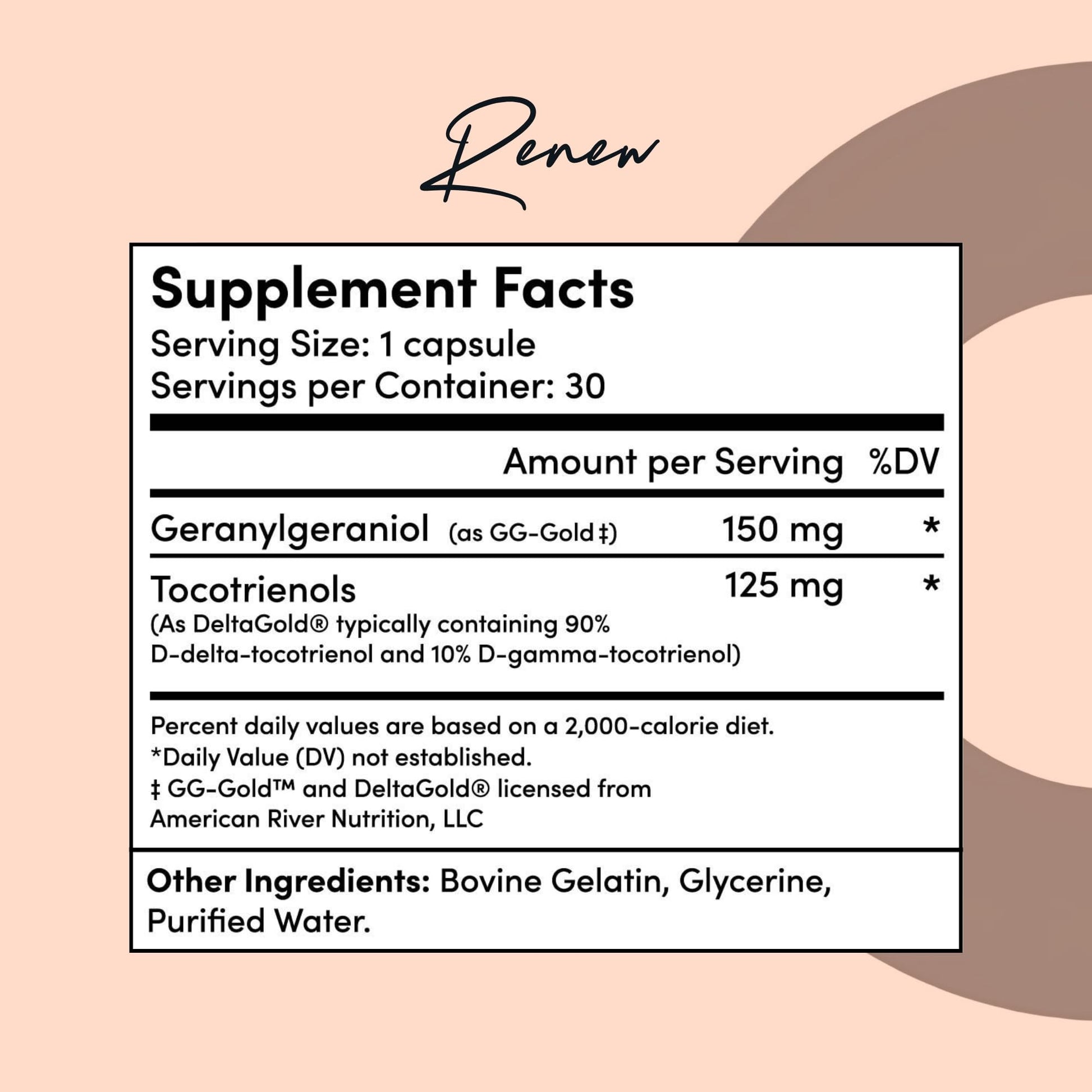 Tranont Renew - Antioxidant Complex for Vitality & Wellness | Vitamin E Tocotrienols & Geranylgeraniol | Supports Healthy Cellular Function, Joint Health, & Youthful Glow - 30 Capsules Tranont buy supplements Au