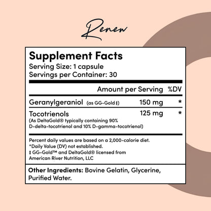 Tranont Renew - Antioxidant Complex for Vitality & Wellness | Vitamin E Tocotrienols & Geranylgeraniol | Supports Healthy Cellular Function, Joint Health, & Youthful Glow - 30 Capsules Tranont buy supplements Au