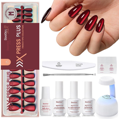 Beetles Cat Eye Nails Kit - Enchanted Aurora | 7 Colors Cat Eye Press On Nails Medium Almond | 224Pcs 16 Sizes All-in-One Kit With Nail Glue,Remover,Builder Top Coat,Nail Lamp Gift beetles Gel PolishBuy Supplements Australia