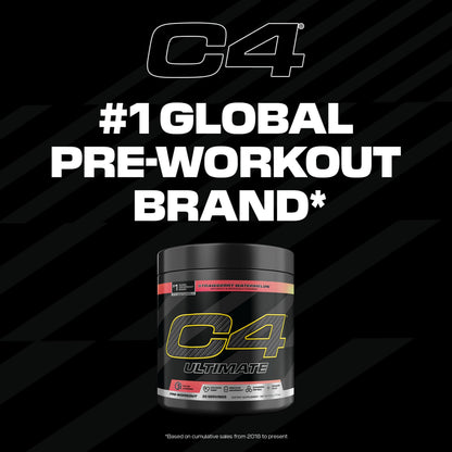 C4 Ultimate Pre Workout Powder Watermelon - Sugar Free Preworkout Energy Supplement for Men & Women - 300mg Caffeine + 3.2g Beta Alanine
