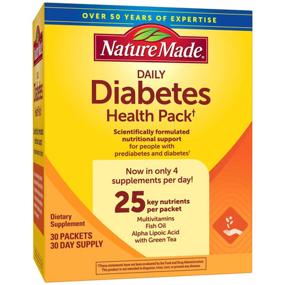 Nature Made Diabetes Health Pack, Daily Dietary Supplements for Nutritional Support, 30 Packets, 30 Day Supply Nature Made