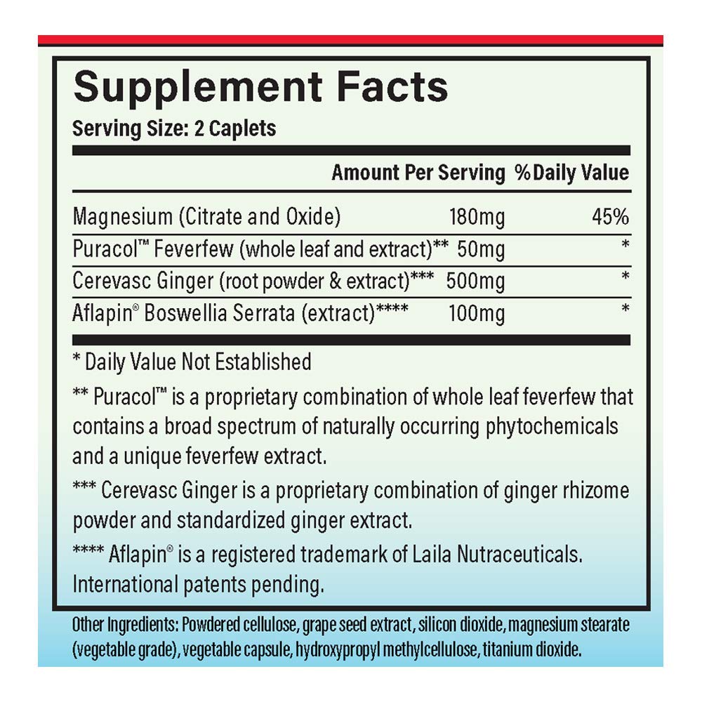MigreLief-Now Fast-Acting Formula, As-Needed Nutritional Support for Migraine and Headache Sufferers - 60 Vegetarian Capsules MigreLiefBuy Supplements Australia