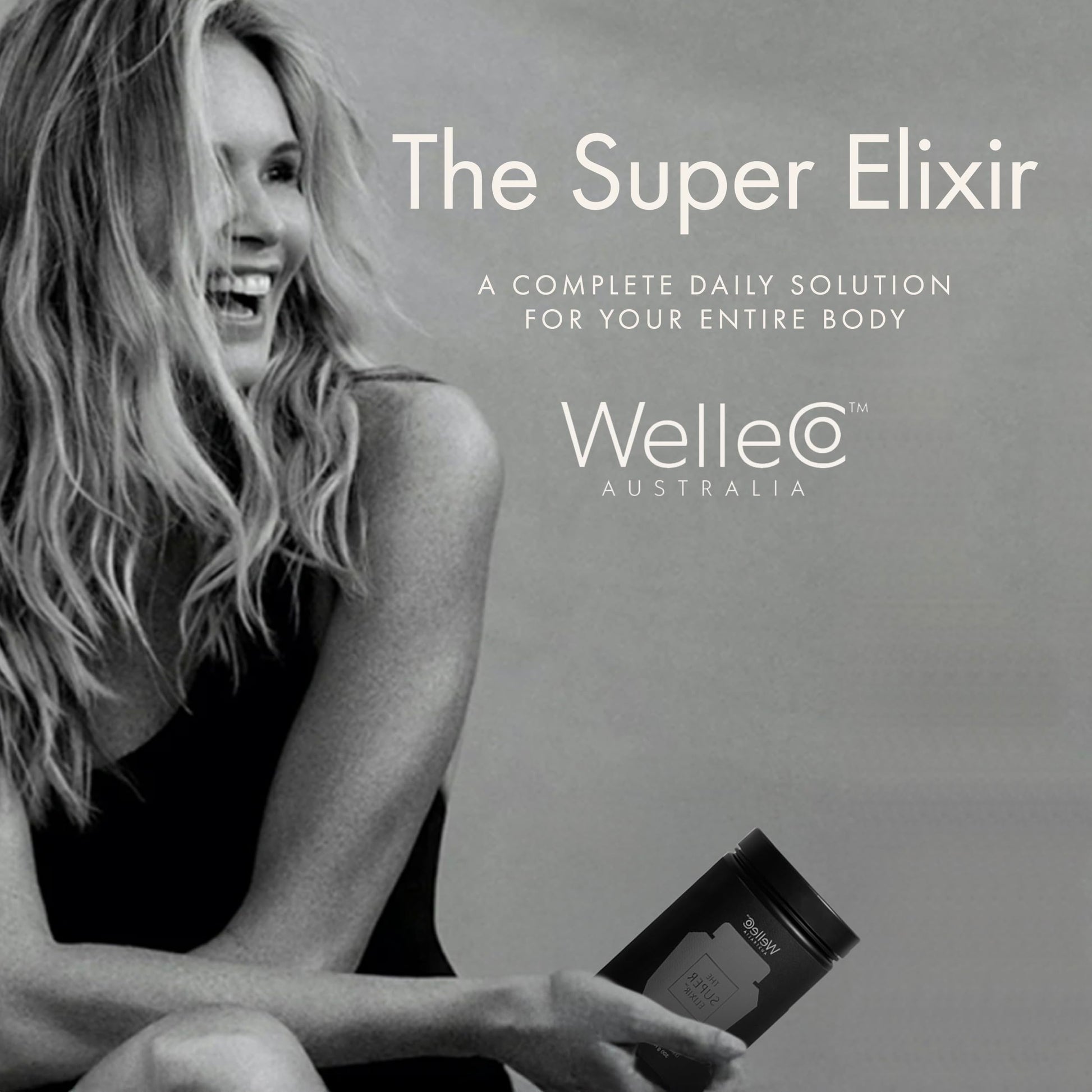 WelleCo The Super Elixir Daily Greens Powder, Probiotic Drink Mix with Whole Foods, Gluten Free, Vegan Gut Health Powder, Energy, Immunity, Healthy Skin, Hair & Nails (Jar, Blood Orange) WelleCo buy supplements Au