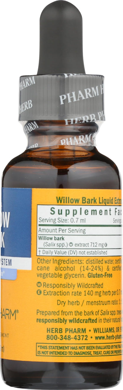 Herb Pharm Willow Bark Liquid Extract for Minor Pain - 1 Ounce (DWILL01) Herb PharmBuy Supplements Australia