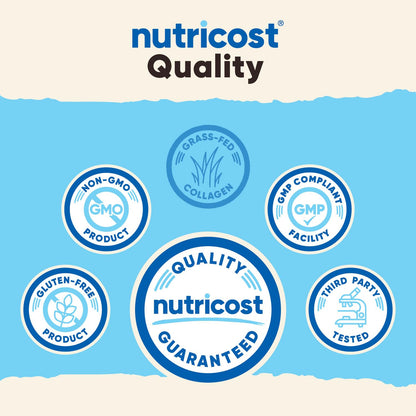 Nutricost Collagen Peptides Powder 4 oz (Unflavored) Type I, Type III Collagen - Grass-Fed, Gluten Free and Non-GMO