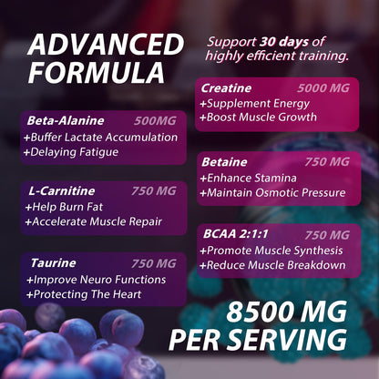 Asumtal Creatine Monohydrate Gummies Complex 8500 MG for Men & Women, Creatine Monohydrate Supplement for Muscle Growth, Strength & Energy Support