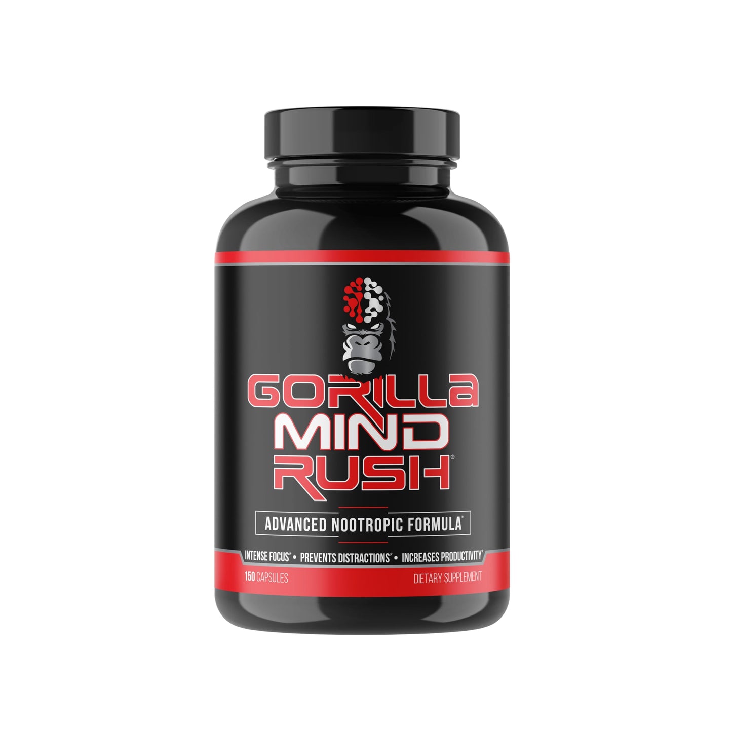 Gorilla Mind Rush - Nootropic Supplement | Intense Focus · Insane Productivity Cognitive Health Support, Memory, Focus,